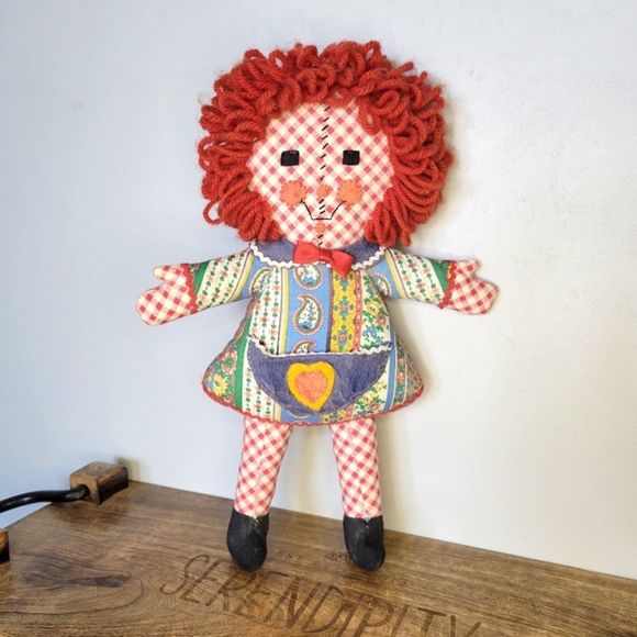 1920s Raggedy Anne Antique Handmade Doll Plush - Picture 1 of 13